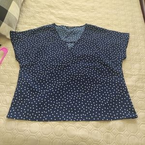 Fall sale Shein xl navy blue polka dot top